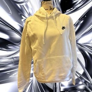 White Mens Hoodie with Black embroidered logo - Nike